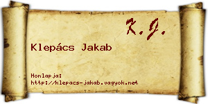 Klepács Jakab névjegykártya
